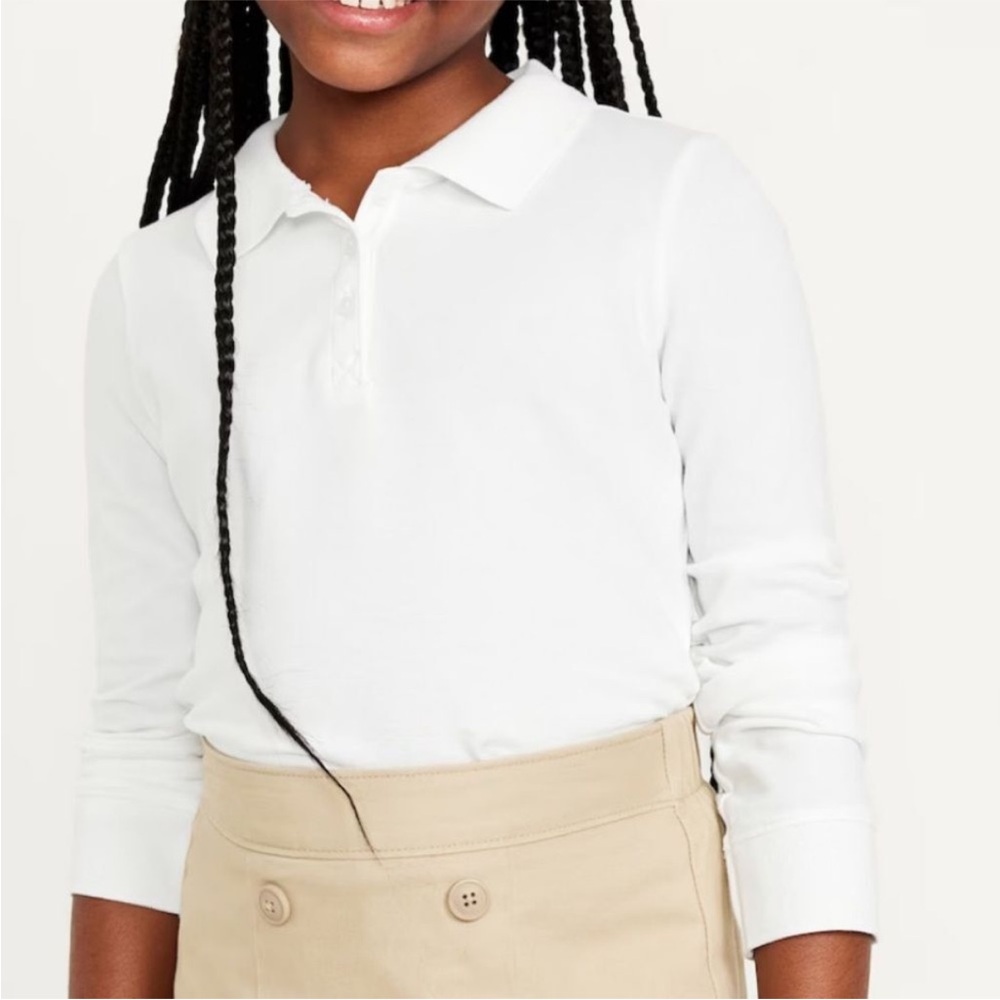 Old Navy White Kids Uniform Polo Shirt size small 6-7